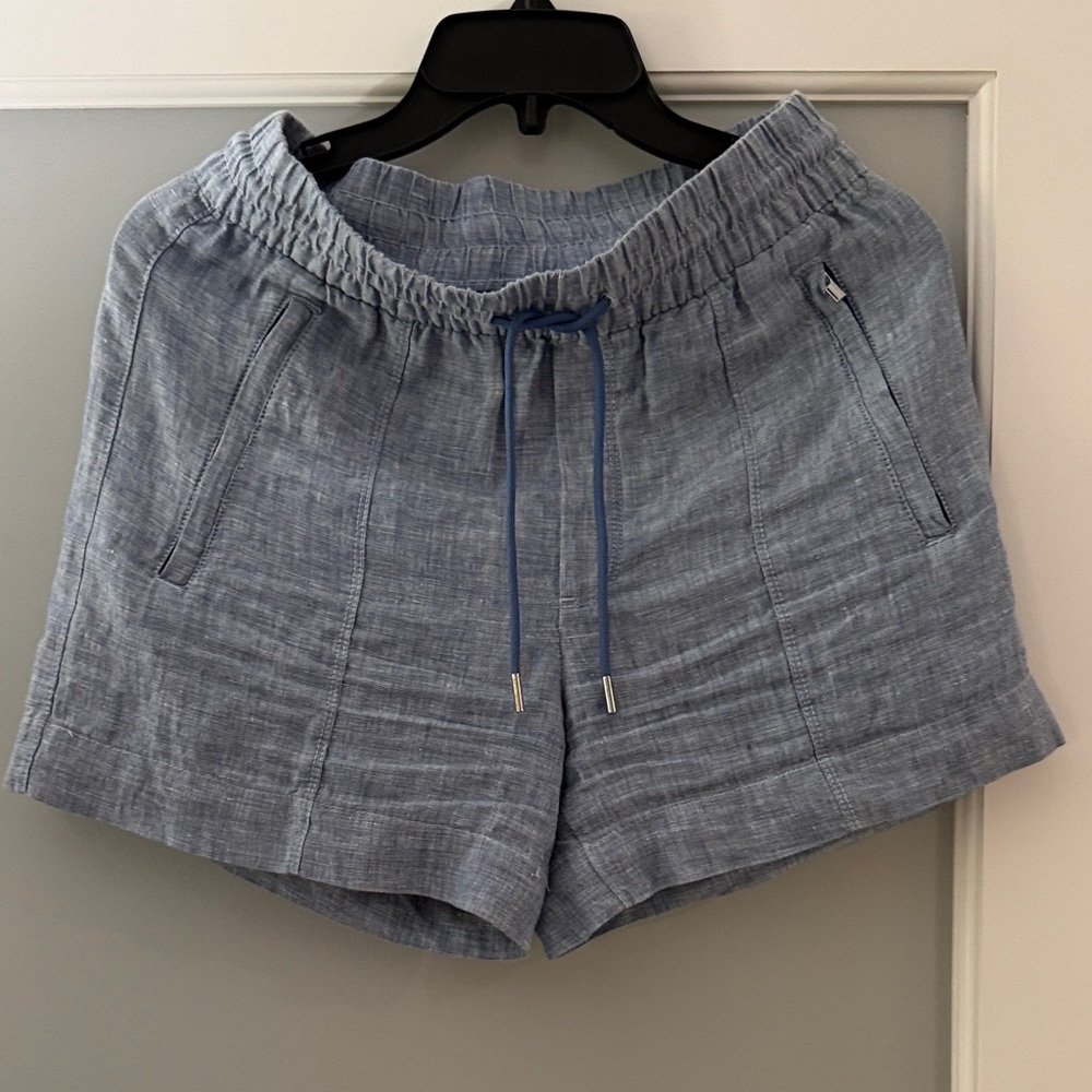 Athleta Light Blue Linen Shorts